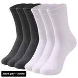 AIDASE  -  6Pairs New High Quality Men Socks Cotton Breathable Black White Business Spring Summer for Male sock Plus Size EU42-48 aidase-shop