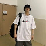 AIDASE  -  Fashion O-Neck Loose All-match Printed Letter T-Shirts Men Clothing Summer New Oversized Casual Tops England Tee Shirt aidase-shop