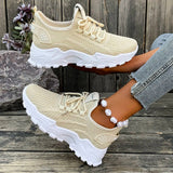 AIDASE  -  New Women Sneakers Breathable Thick Sole Casual Shoes Mesh Lightweight Summer Platform Walking Shoes aidase-shop