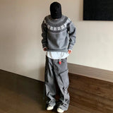 AIDASE  -  American Retro Cleanfit Light Knitted Fair Isle Sweater Men Women Autumn Winter Nordic Lazy Sle Knitwear Coat Casual Ciwalk aidase-shop
