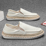 AIDASE  -  Men's Fishing Shoes Slip-On Breathable Beijing Cloth Shoes Driving Casual Lazy Shoes Canvas round Toe Flat Heel Leisure Shoes aidase-shop