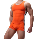 AIDASE  -  Men's Athletic One Piece Tank Top Bodysuit Sportwear Fitness Wrestling Singlet Slim-fit Boxers Jumpsuit Male Stretchy Leotard aidase-shop