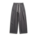 AIDASE  -  Spring Summer Coffee Casual  Ice Silk Pants Men's Trend Solid Pants Men Drape Mopping Pants Straight Loose Wide-leg Trousers aidase-shop