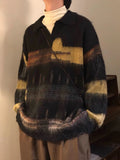 AIDASE  -  Retro American Lazy Sle Knitted Sweater ex Worn Design Loose Casual  Ne Striped Sweater Soft Fine Yarn Long Sve aidase-shop