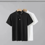 AIDASE  -  Embroidered Floral Men Short Sleeve T-Shirt Summer New Fashion Lapel Simple Men's Tees Versatile Casual Menswear 21E6538 aidase-shop