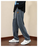 AIDASE  -  Corduroy pants for men in spring and autumn straight tube hanging feeling casual men's style loose winter with added velvet men' aidase-shop