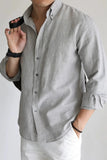 AIDASE  -  Casual Linen Cotton Cargo Shirt Men's Breathable Slim Fit Lapel Long Sleeve Top Spring Summer Retro Commute Linen Cardigan Light aidase-shop
