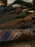 AIDASE  -  Korean Narrow 6cm Black Striped Plaid Neck Ties For Men Autumn Winter Thick Tie Cotton Linen Solid Green Neckties Casual Cravat aidase-shop