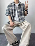 AIDASE  -  Retro Waed Loose Straight Leg Casual Pants Thin Wide Leg Pants Spring Autumn Sle for Men And Women Trendy Workwear Trousers aidase-shop