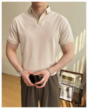 AIDASE  -  High-quality Solid Color V-neck Men's Breathable Moisture-wicking Polo Shirt, Stretchable T-shirt for Casual Business Wear M-6XL aidase-shop