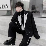 Aidase Jacket for Men Coats Party Black White Man Suits and Blazers Fashionable Luxury Designer New in Simple Breasted Vintage Clothing