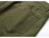 AIDASE  -  Men Summer Denim Shorts Holes Ripped Cotton Jeans Y2K Pure Color Knee Length Slim Straight Stretch Breeches White Red Green aidase-shop