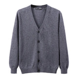 AIDASE  -  M-4XL Autumn Men's Knitted Cardigan Thin V-neck Basic Elastic Slim Fit Thin Sweater Solid Color Casual Versatile Coat aidase-shop