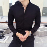 Aidase New Style Male Casual Dress Spring Long Sleeve Shirts/Men's High Quality Stand Collar Business Shirts/Plus Size S-5XL aidase-shop