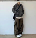 AIDASE  -  Retro Japanese Wide Leg Work Pants Casual Loose Straight Tube Long Pants Men Women Pleated Design Versatile Comfortable aidase-shop