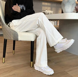 AIDASE  -  Fluid Khaki Trousers for Men Draped Wide Leg Man Suits Pants Formal High Quality Work Wear Tailoring Slacks Thin Casual Fashion aidase-shop