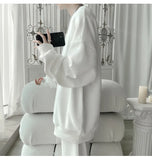 Hoodies Jacquard Sweatshirt Mens White Pullover Streetwear Casual Fashion Clothes Mens Oversized Korean Harajuku T Shirt aidase-shop