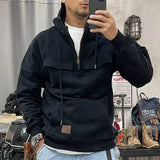 Aidase Male Clothes Hoodies Sweatshirt for Men Motorcycle Hooded Aesthetic Half Zip High Quality Welcome Deal Streetwear One Piece Warm aidase-shop