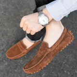AIDASE  -  Men's Loafers Hot Selling Spring Autumn Men's Suede Leather Shoes for Commuting Massage Sole Flat Bottomed Walking Shoes aidase-shop