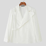 AIDASE  -  Men Blazer Solid Color Lapel Long Sleeve Casual Casual Male Suit Streetwear Loose Elegant Fashion Male Thin Coats Blazer aidase-shop