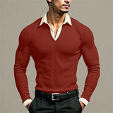 AIDASE  -  Men Shirt Patchwork Knitted Lapel Long Sleeve Casual Men Clothing Streetwear 2025 Fashion Leisure Camisas Shirts S-5XL aidase-shop