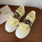 AIDASE  -  Hot Sale Women Thick Sole Canvas Shoes Vintage Fashion Students Breathable Lace-Up Sneakers Platform Black Sports Shoes aidase-shop
