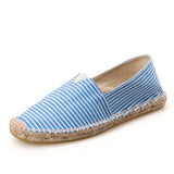 AIDASE  -  Mens Espadrilles Men Patchwork Slip on Summer Shoes Men Loafers Breathable Canvas Shoes Fashion Jute Wrapped Black Stripe aidase-shop