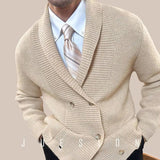 AIDASE  -  Light Luxury High-end Heavy Knitted Jacket Men Green Fruit Collar Double Breasted Sweater Warmth. New Autumn Winter Cardigans aidase-shop