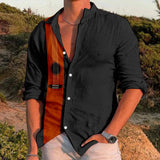 AIDASE  -  Trendy Regular Cuff Men'S Button Down Shirt Male Casual Music Print Plus Size Shirt Long Sleeve Turn Down Shirt рубашка aidase-shop