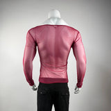 AIDASE  -  Men Off Shoulder Mesh Long Sleeve T Shirt See Through Slim Fit Muscle Tee Nightclub Party Stretch Bodycon Top aidase-shop