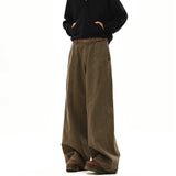 AIDASE  -  American Style Vintage Wide Leg Cargo Pants Men's Baggy Fashion High Street Overalls Coffee Streetwear Male Mopping Trousers aidase-shop