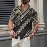 AIDASE  -  Summer new casual trend simple plant pattern short sleeve shirt aidase-shop