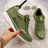 AIDASE  -  Plus Size Casual Sneakers Women's New Style European and American Thick Bottom Old Man Shoes Solid Color Loafers Women's Sh aidase-shop