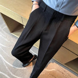 AIDASE  -  Trendy Casual Men's Pants Versatile Fashionable Ins New Model Youth Summer Artistic Trousers Checked Waist Breathable aidase-shop