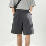AIDASE  -  Casual Mens Loose Wide Leg Shorts Spring Summer Stylish Solid Color Straight Bottoms Men Fashion Draped Baggy Shorts Streetwear aidase-shop