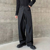 AIDASE  -  Men's Solid Color Straight Suit Trousers Korean Fashion Trend High Street Simple Loose Casual Breathable Summer New Men's Bottom aidase-shop