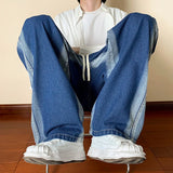 AIDASE  -  Elastic Waist Elastic Pants Men's Drawstring Loose Wide Leg Jeans Casual Daily Practical All-in-one Trend High Street Men Jeans aidase-shop