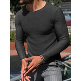 AIDASE  -  Men's Long Sve Knitted Pullover Sweater Casual Briti Sle round Ne Ribbed Boting Large Size Acrylic Spring Season aidase-shop