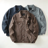 83.05Aidase American Vintage Casual Denim Jackets for Men High Street Fashion Loose Workwear Outwear 2024 Autumn New 100% Cotton Washed Tops aidase-shop