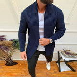 AIDASE  -  New Men's Knitted Sweatercoat Long Cardigan Fashion Casual Sweater Jacket Men Knit Trench Coat Autumn Streetwear Cardigan Man aidase-shop