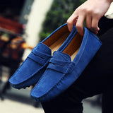 AIDASE  -  Large Size Men's Casual Bean Bean Shoes Faux Suede Cowhide Lazy Shoes Breathable Rubber Sole Comfortable Low Cut Slip-On aidase-shop
