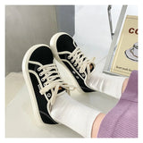 AIDASE  -  Girls White Light Brown Sneakers Designer Canvas Shoes Women Low Top Sneakers Wide Toe Lace Up Trainers Shoes Comfortable aidase-shop