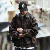 Aidase  Spring Autumn Cool Handsome Oversized Black Pu Leather Jacket Men Zipper Long Sleeve Luxury Designer Clothes 2024 aidase-shop