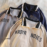 AIDASE  -  Spring Autumn Retro Baseball Uniform Coat Men Women's Harajuku BF Preppy Couple Jacket American Loose Streetwear aidase-shop