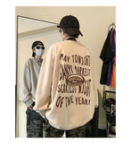 Autumn New Suede Sweatshirts Man Loose Urban Gothic Style Letter Printing Fashion Pullovers Street Tops Sweatshirt Harajuku Y2k aidase-shop