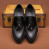 AIDASE  -  Retro Tassel Loafers Men's Fashion Stylist Personality Trendy Shoes Korean Style Low Top Anti-Slip Rubber Sole Casual Loafers aidase-shop