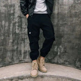 AIDASE  -  Spring Autumn New Safari Style Cargo Pants Men's Tide Dark Punk Slim Ankle Binding Korean Version Tactical Fashion aidase-shop