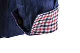 AIDASE  -  Spring and Autumn Men's Casual Shirt Pocket Leather Slim-fit Long Sleeve Denim Shirt aidase-shop
