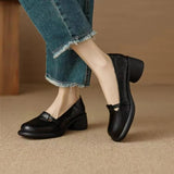 AIDASE  -  New Women Mary Jane Shoes Retro Round Toe Thick Platform Slip On Soft Leather Casual Loafers Comfort Flat Pumps aidase-shop
