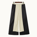 AIDASE  -  Men Wide Leg Pants Elastic Waist Loose Casual Trousers Men Streetwear 2025 Patchwork Color-block Fashion Male Long Pants aidase-shop